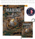 US Marine Veteran Garden Flag - Armed Forces Corps USMC Semper Fi United State American Military Retire Official - House Decoration Banner Small Y...
